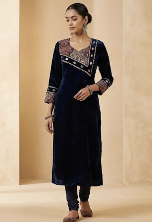 Premium Cotton Kurti with Mirror Work