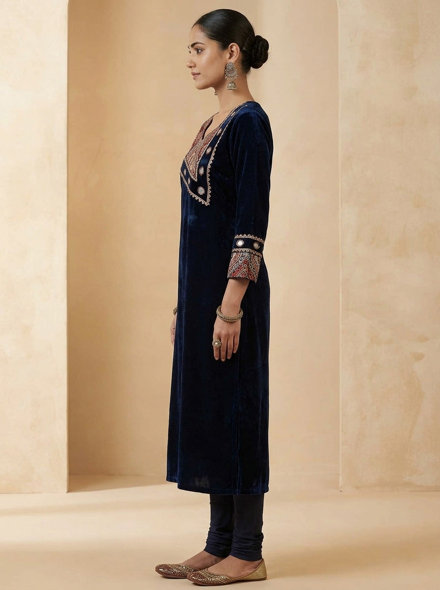Premium Cotton Kurti with Mirror Work