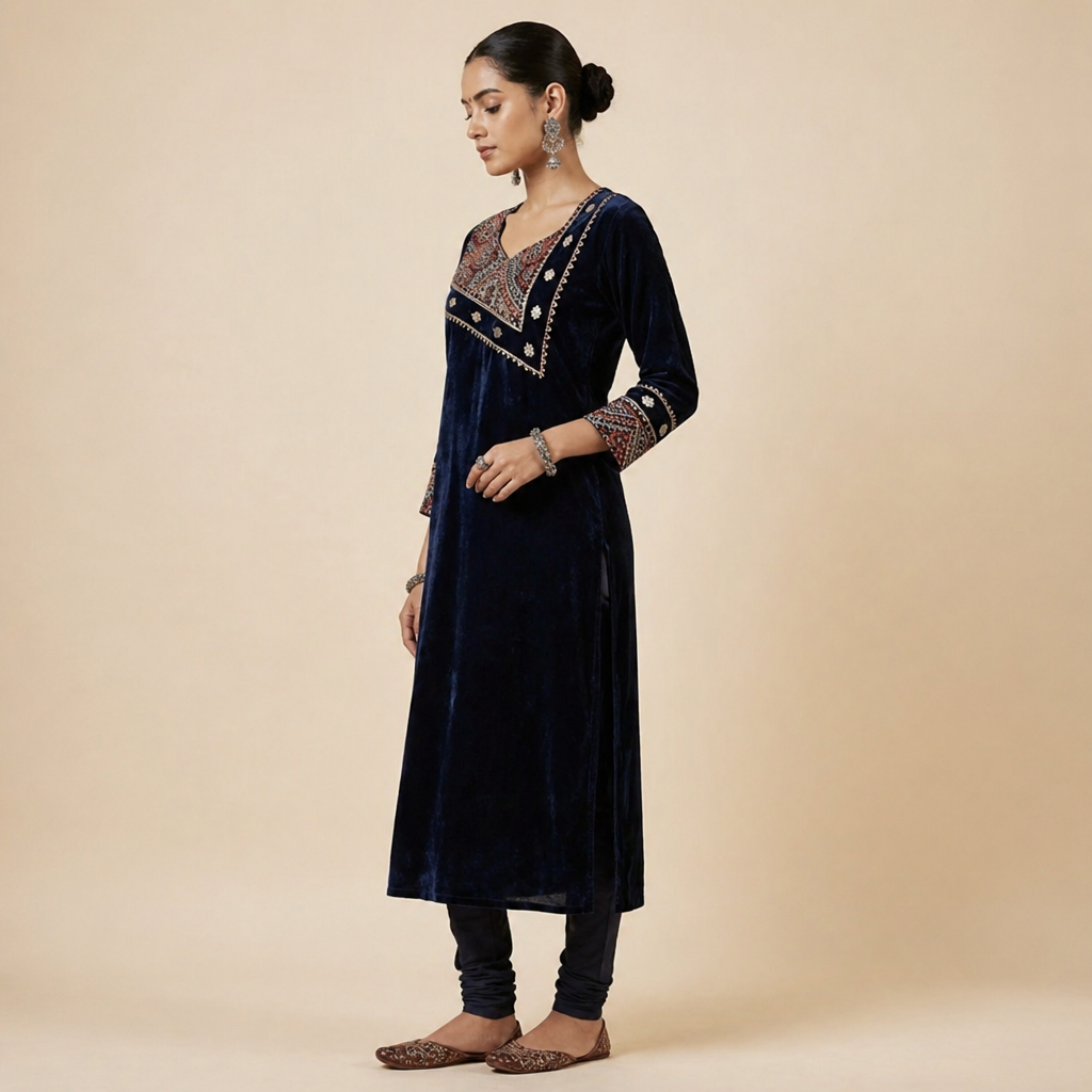 Premium Cotton Kurti with Mirror Work